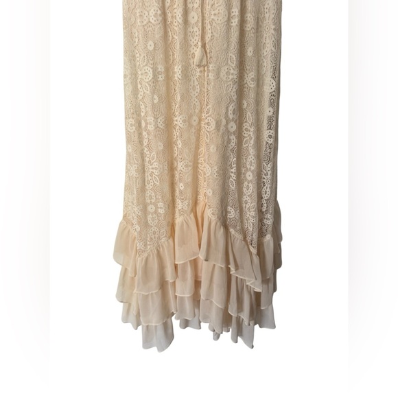 NWT SUNDANCE Champs De Fleur Dress Ivory Cream Lace Ruffle Midi Size Large - Picture 11 of 14